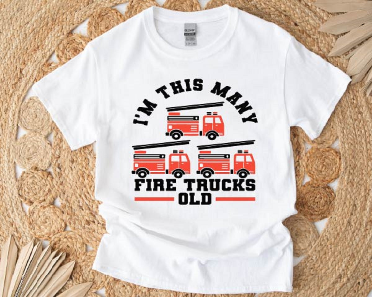 I'm This Many Fire Trucks Old T-shirt