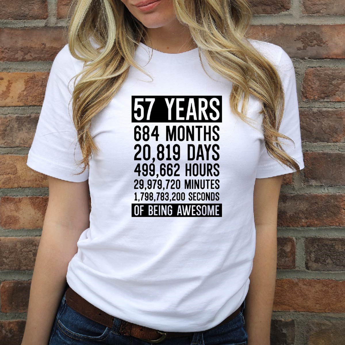 57 Years 684 Months Of Being Awesome T-shirt