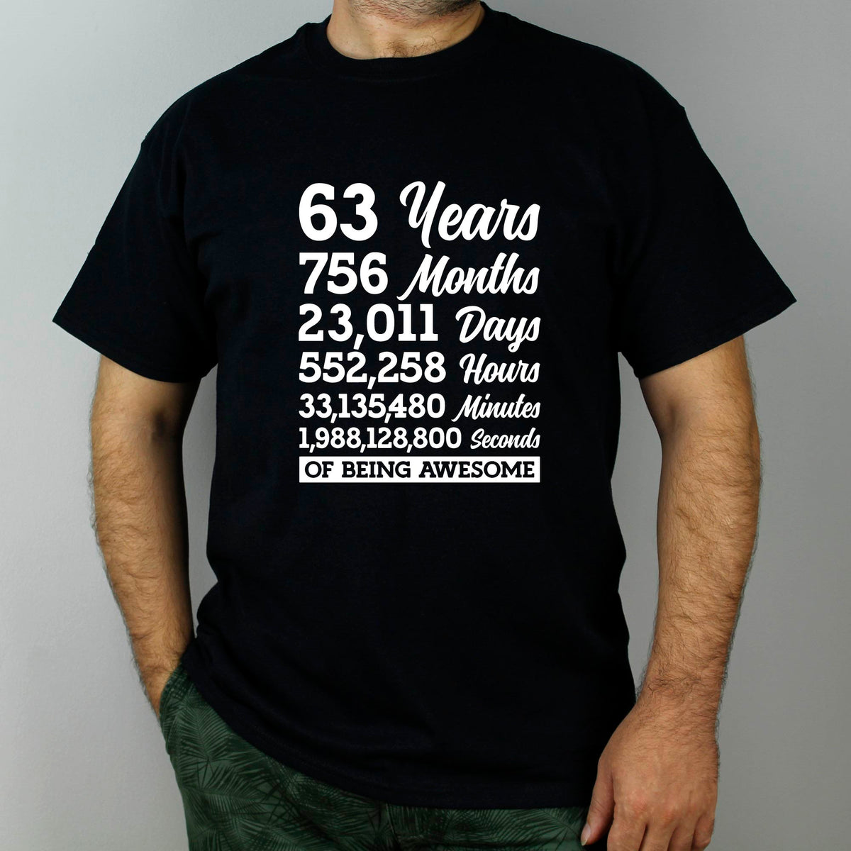 63 Years 756 Months Of Being Awesome T-shirt