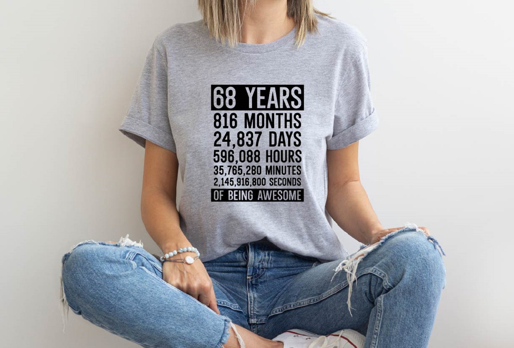 68 Years 816 Months Of Being Awesome T-shirt