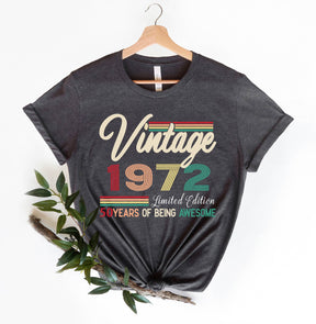 Vintage 1972 Limited Edition 50 Years Of Being Awesome Tshirt