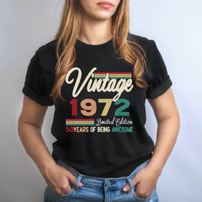 Vintage 1972 Limited Edition 50 Years Of Being Awesome Tshirt