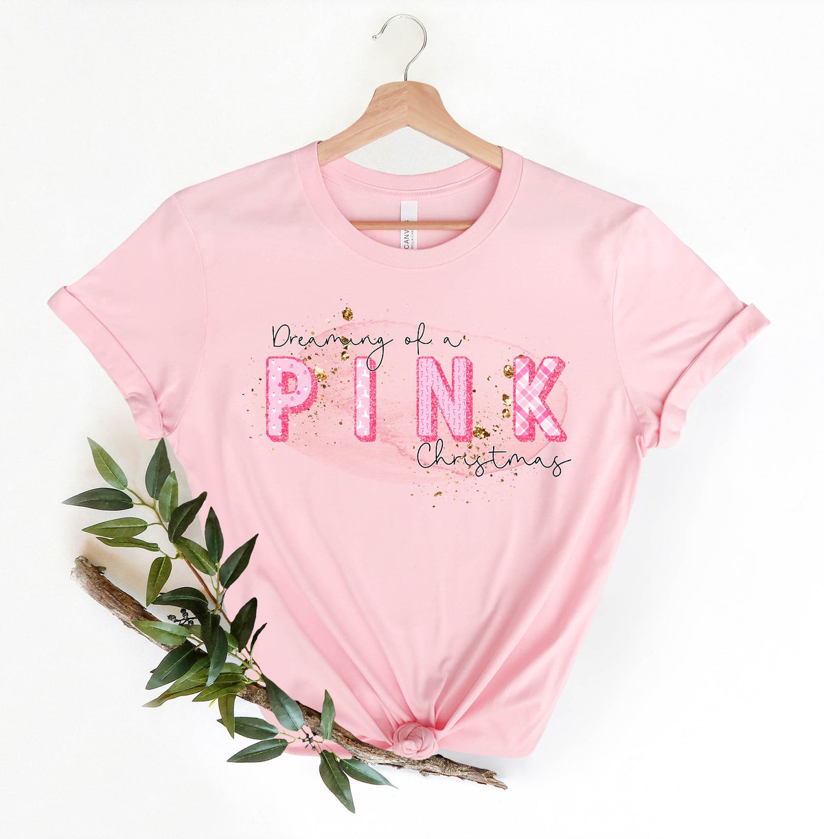 Dreaming Of A Pink Christmas T-shirt