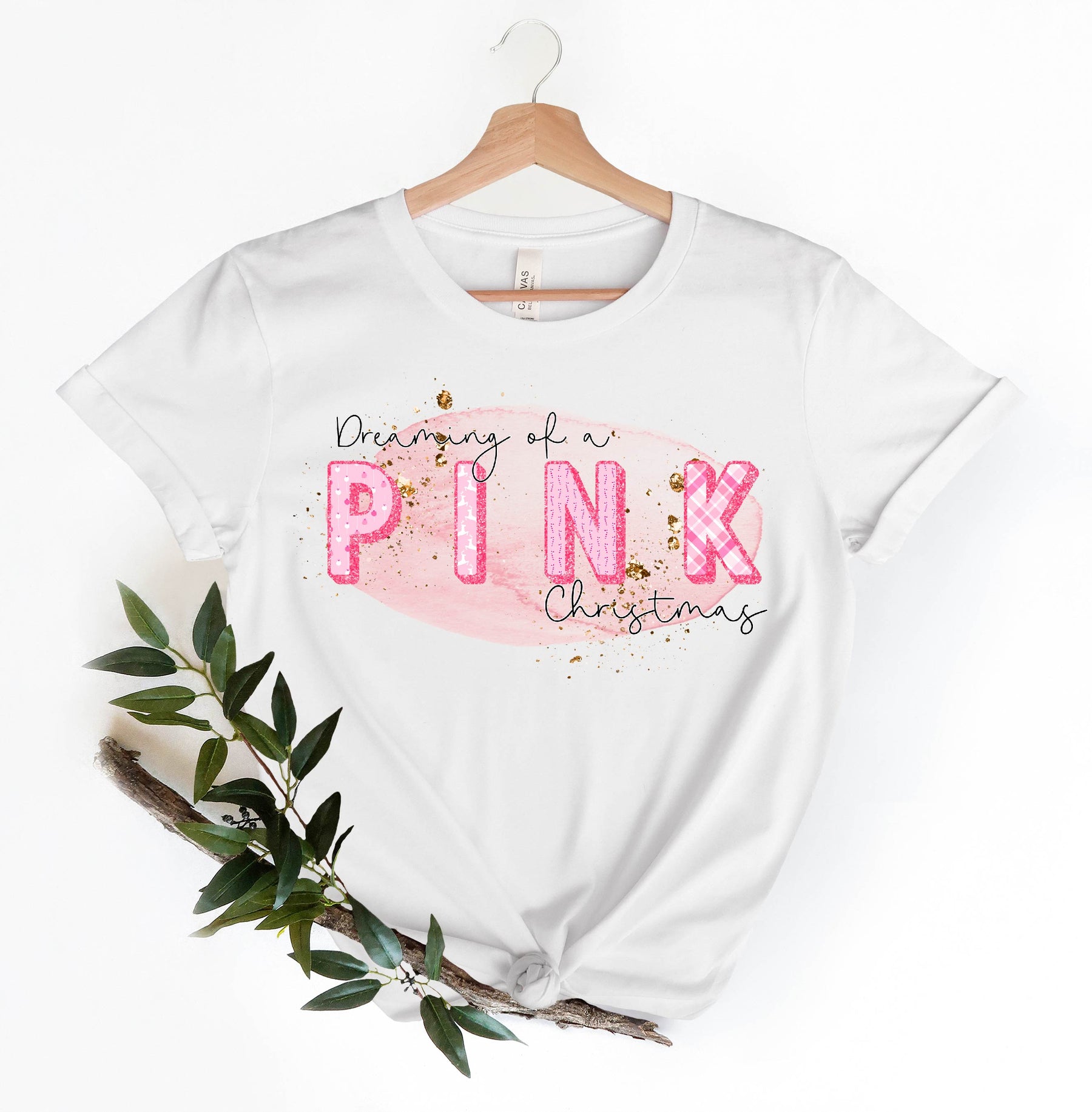 Dreaming Of A Pink Christmas T-shirt