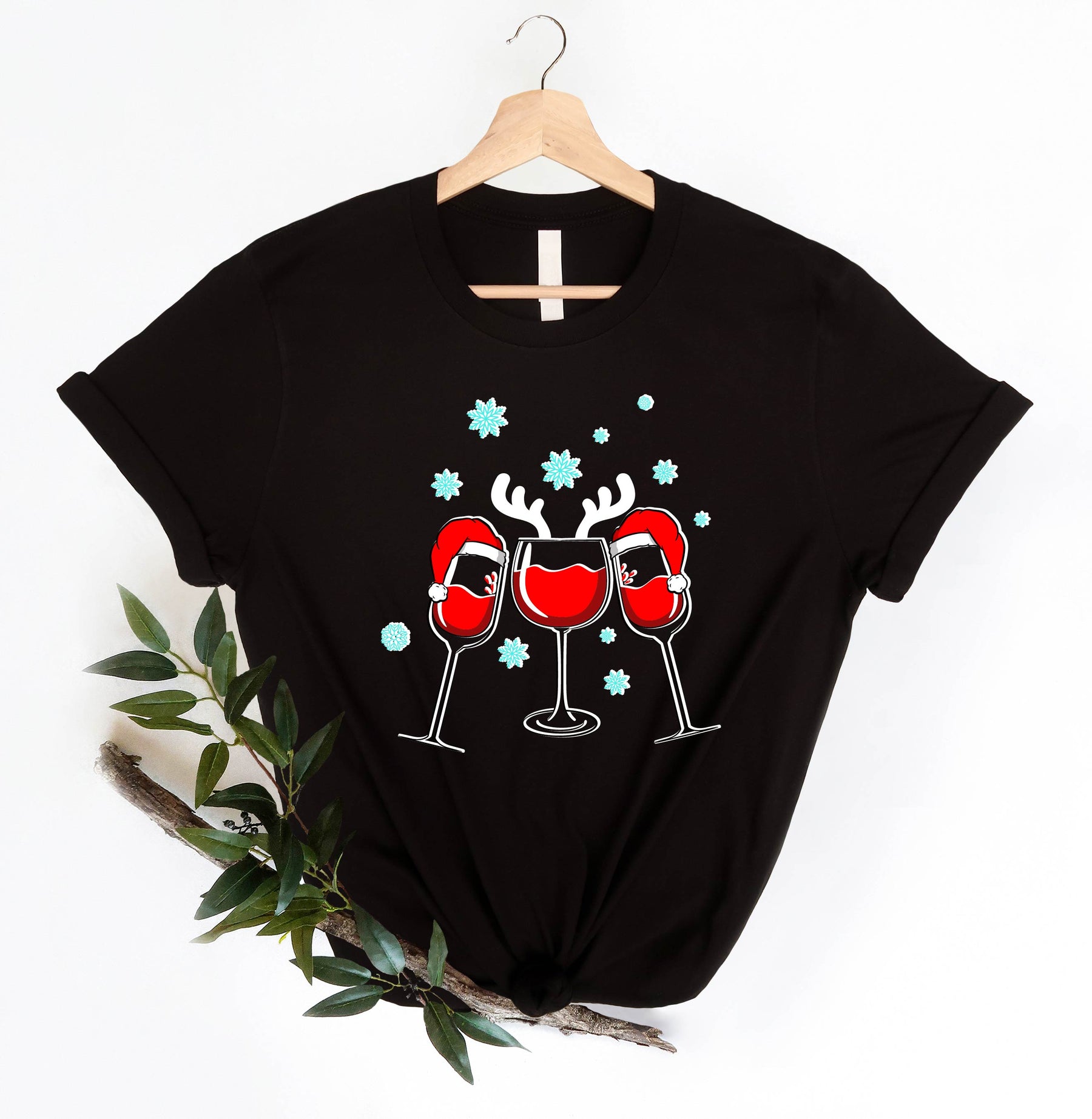 Three Christmas Wine Glasses Shirt