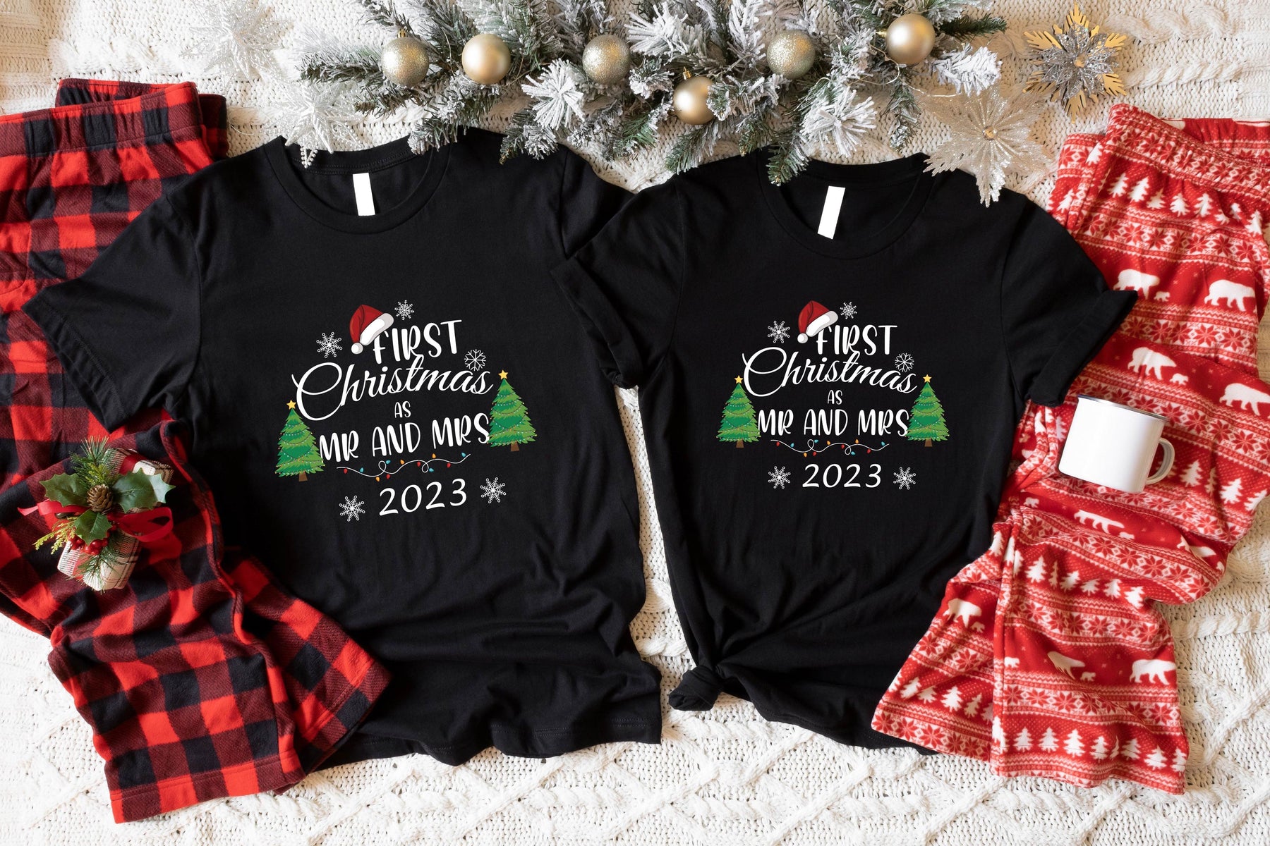 First Christmas As Mr And Mrs 2023 Shirt