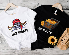 Her Pirate His Booty Couple Shirts