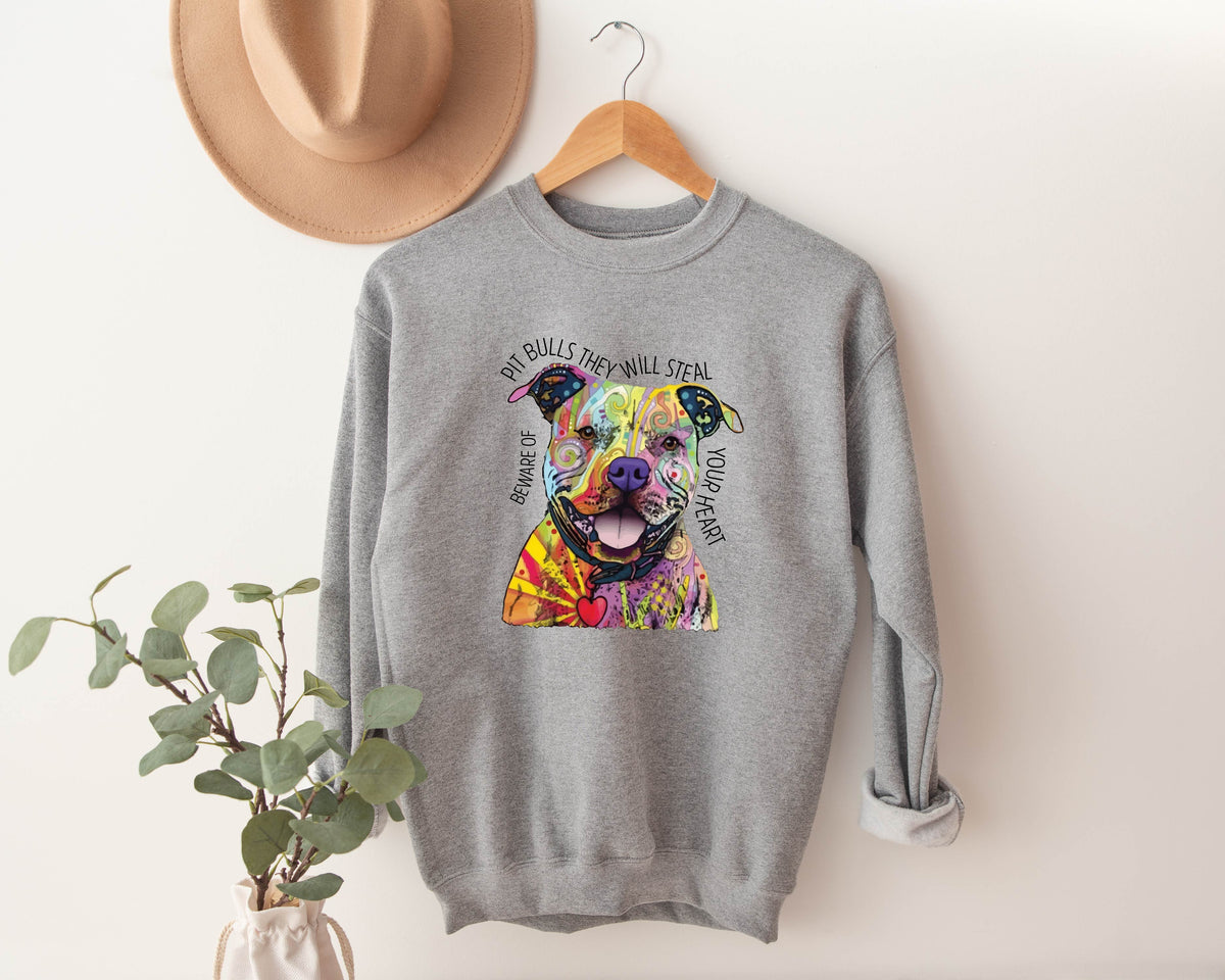 Beware Pitbull They Will Steal Your Heart Sweatshirt/ Shirt