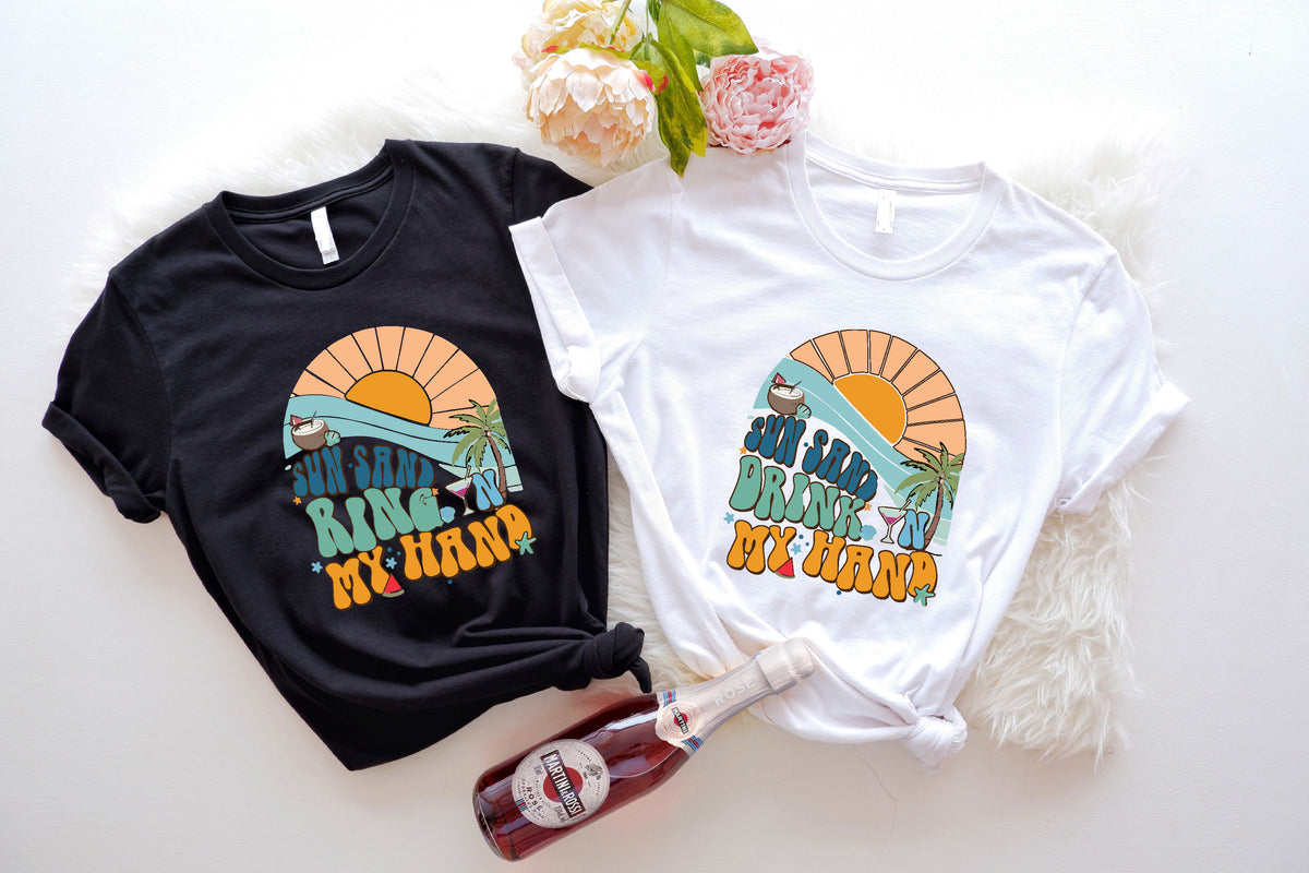 Sun Sand Ring On My Hand Shirt, Bachelorette Group Tee