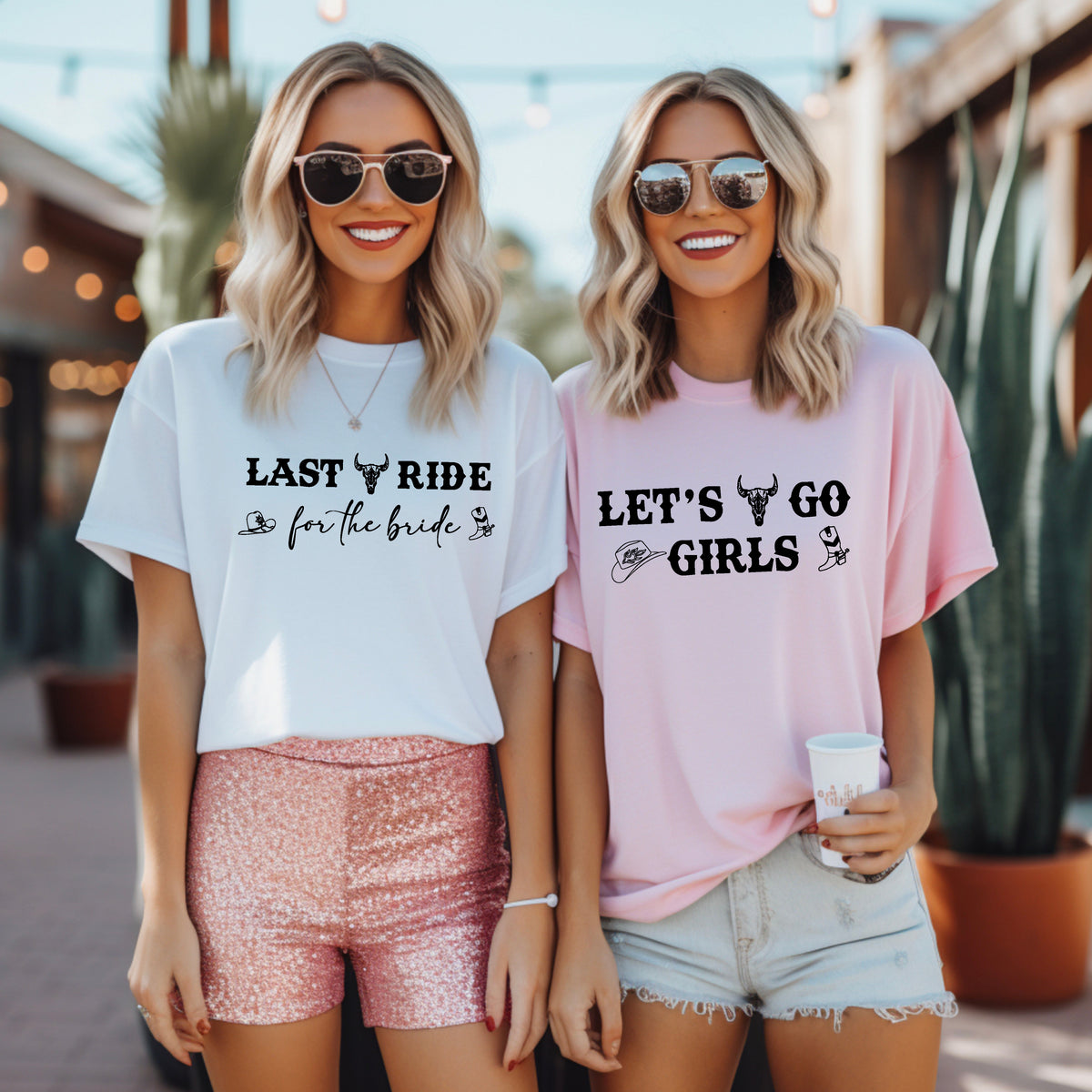 Last Ride For Bride Tee, Let's Go Girls Shirt