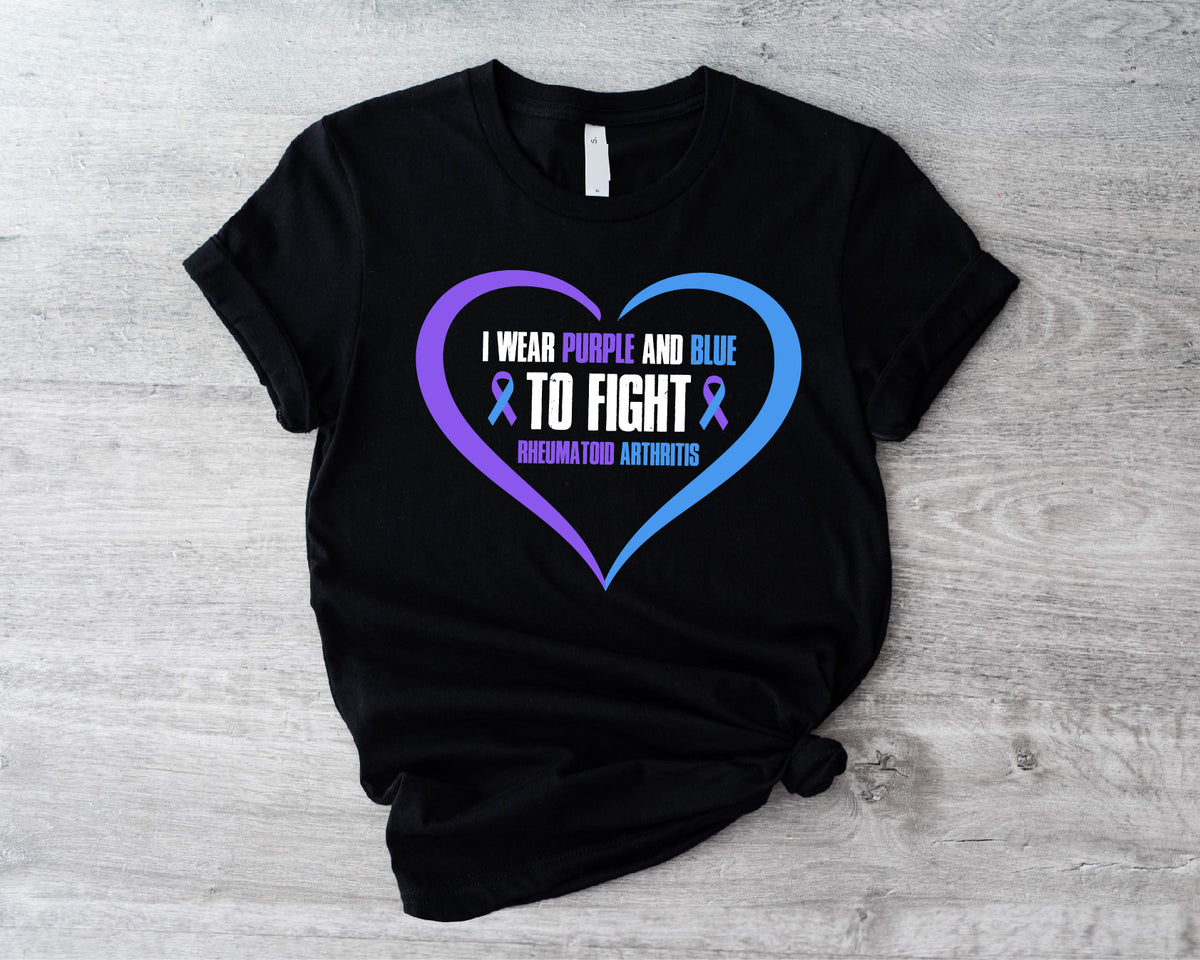 I WEAR PURPLE AND BLUE RHEUMATOID ARTHIRISTIS SHIRT